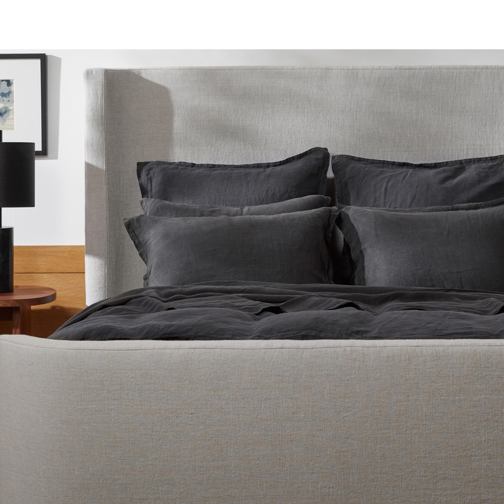 Parachute King linen duvet cover and King Pillow Case Set-Coal